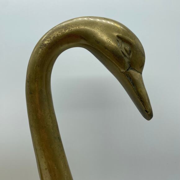Mid Century Large Brass Swan Geese Bird Pair 16" Figurine Decor - Picture 13 of 16
